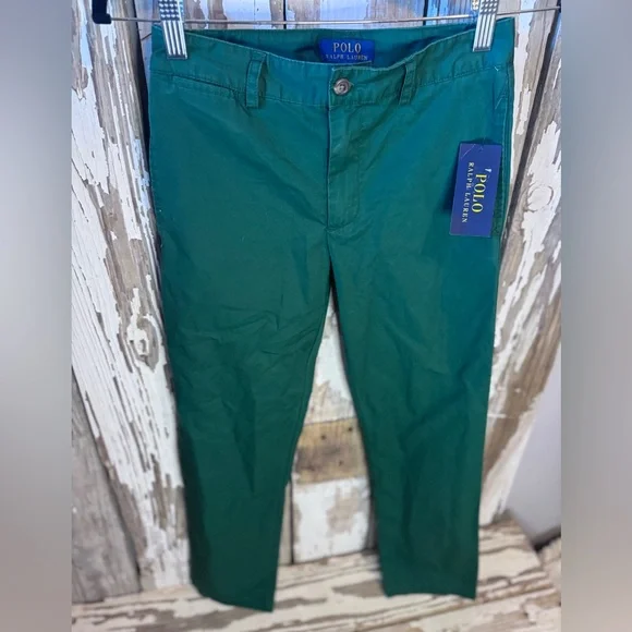 Polo Ralph Lauren Boys Chino Pants Hunter Green Size 12 NWT - Picture 5 of 7